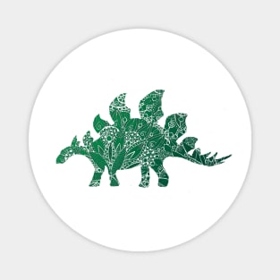 Green Mandala Pattern Stegosaurus Magnet